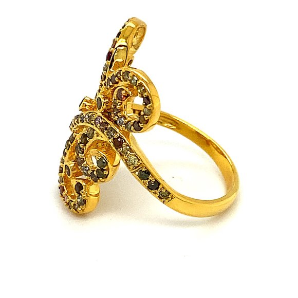 Fancy Colored Diamonds 1.60ct Solid 14K Gold Ring - Picture 5 of 6